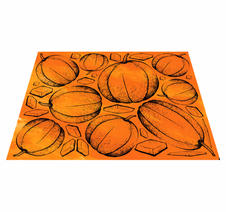 Tapis vinyle pour halloween récolte de citrouilles - TenStickers