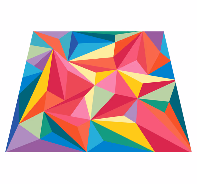 Tapis vinyle géométrique éléments colorés et vivants - TenStickers