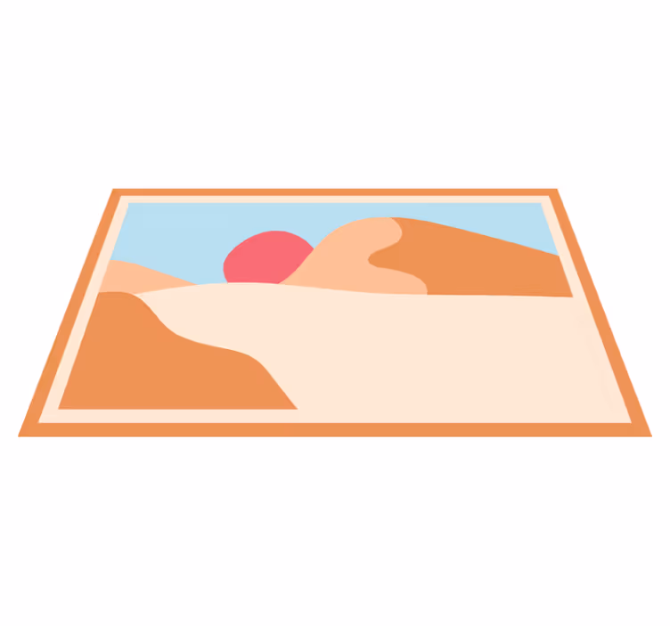 Tapis vinyle nature paysage sablonneux coucher de soleil - TenStickers