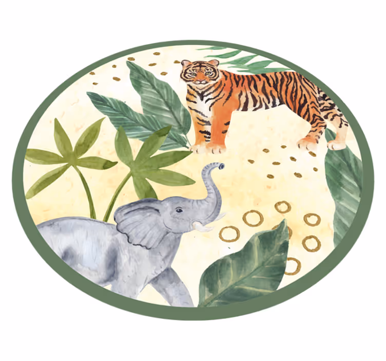 Tapis vinyle animal scène de faune tropicale - TenStickers