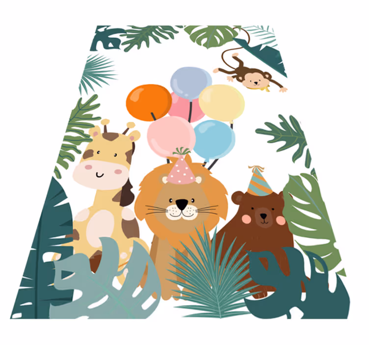 Tapis vinyle pour enfants fête des animaux de safari - TenStickers