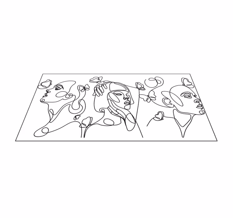 Tapis vinyle design moderne visages artistiques - TenStickers