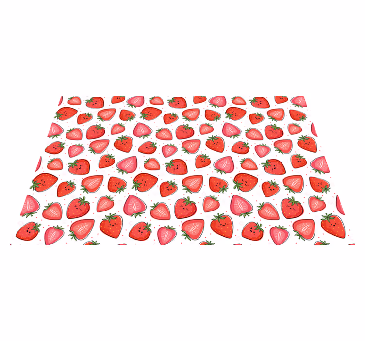 Tapis vinyle plantes ravissant motif de fraise - TenStickers