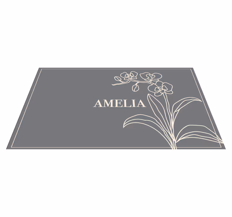 Tapis vinyle personnalisé raffiné floral sur mesure - TenStickers
