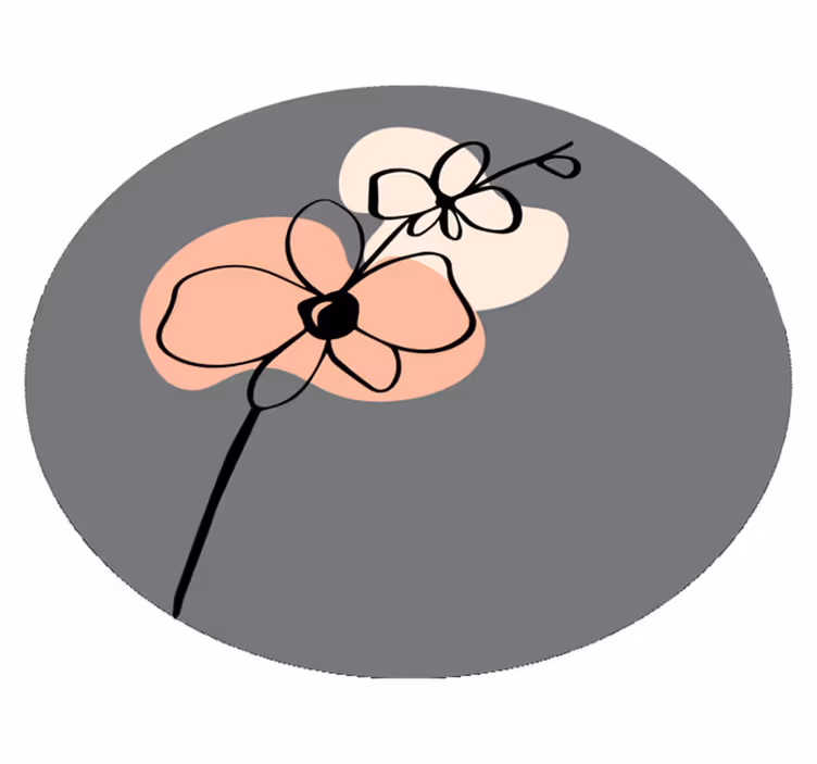 Tapis vinyle plantes design gris minimaliste et élégant - TenStickers