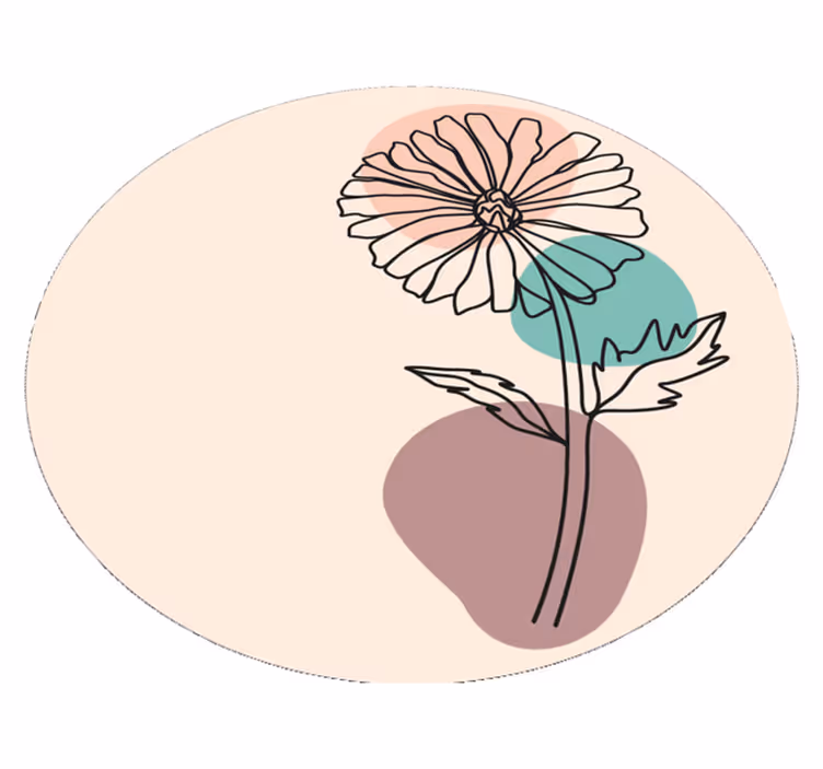 Tapis vinyle plantes silhouette florale élégante - TenStickers