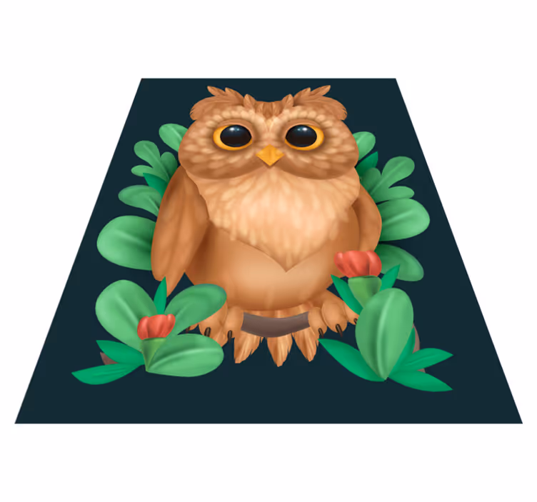 Tapis vinyle animal illustration de hibou mignon - TenStickers