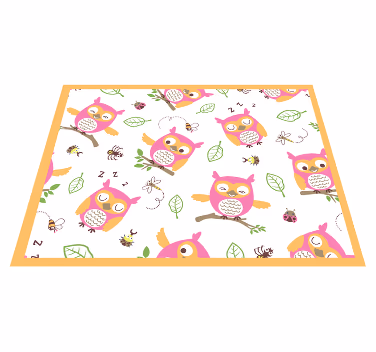 Tapis vinyle bébé joli motif de hibou - TenStickers