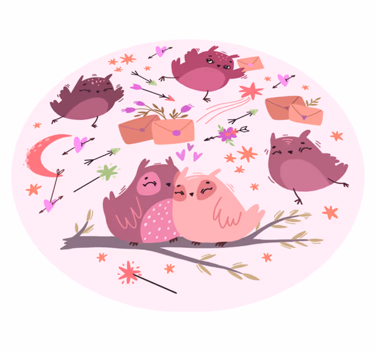 Tapis vinyle pour enfants hiboux violets - TenStickers