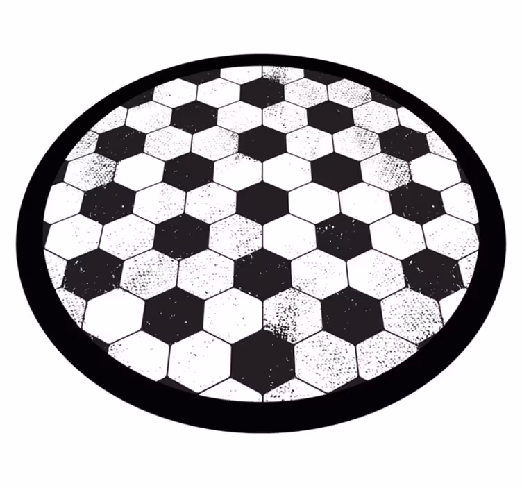 Tapis vinyle géométrique motif noir hexagonal - TenStickers