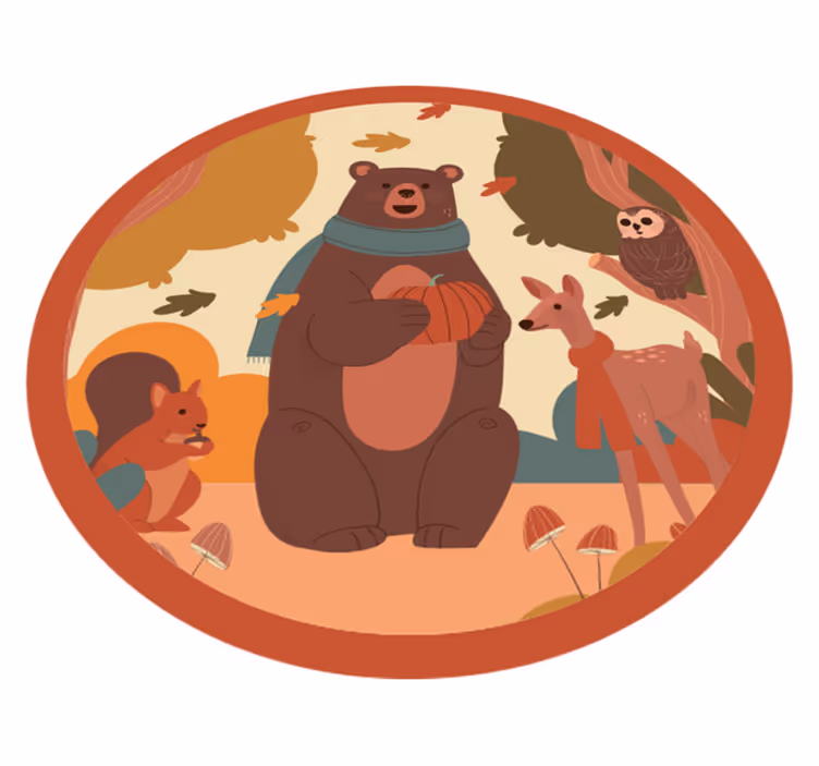 Tapis vinyle bébé amis des animaux de la forêt - TenStickers