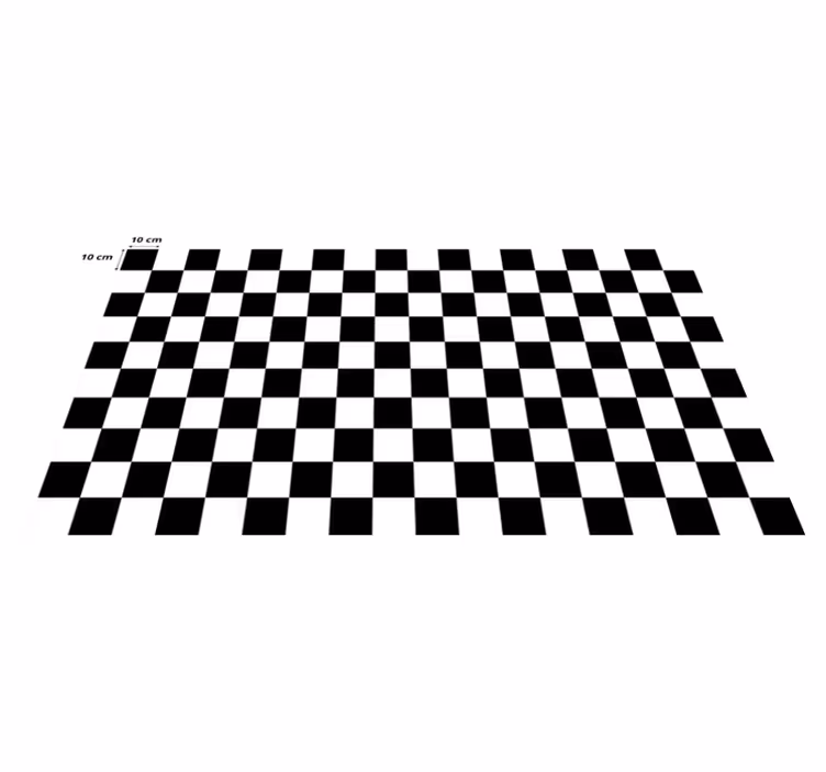 Tapis vinyle salle à manger géométrique échiquier - TenStickers