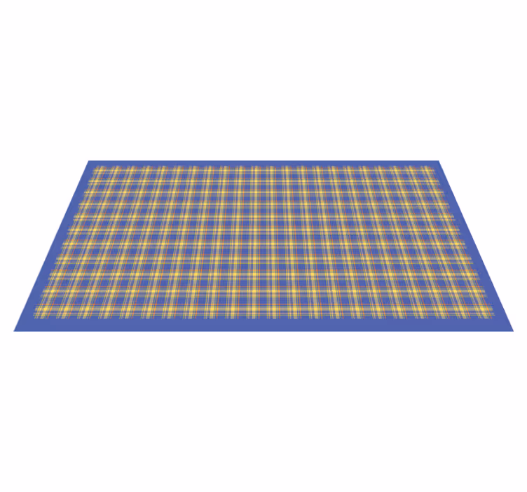 Tapis vinyle rayures motif écossais jaune - TenStickers