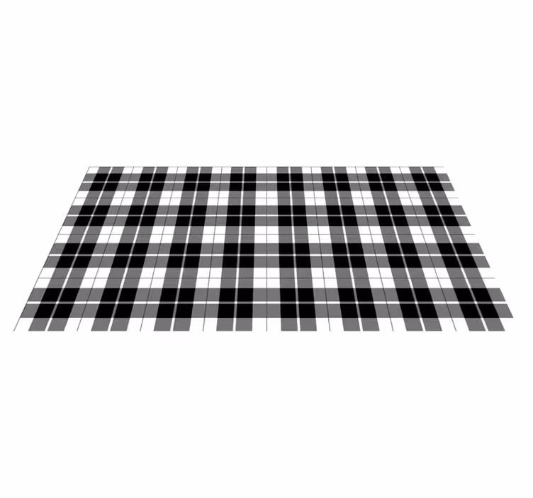 Tapis vinyle géométrique motif à carreaux contrasté - TenStickers