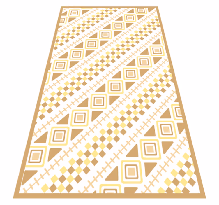 Tapis vinyle géométrique mosaïque à motifs jaunes - TenStickers