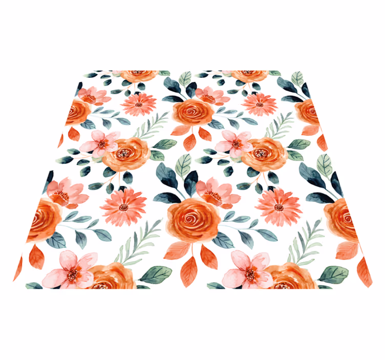 Tapis vinyle plantes délice fleuri - TenStickers