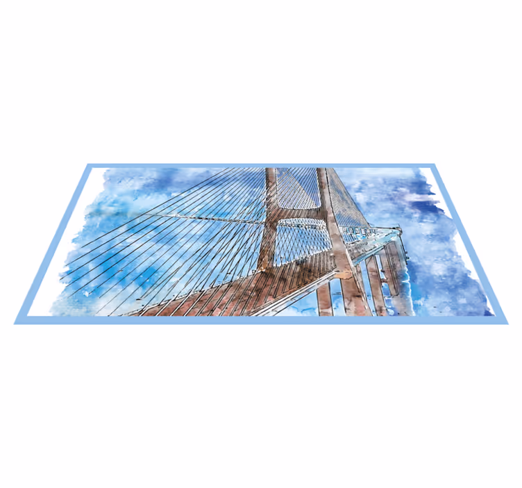 Tapis vinyle salon illustration de pont - TenStickers