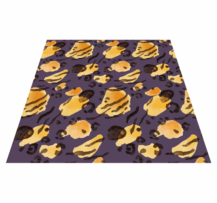 Tapis vinyle motif animal taches de tigre à l'aquarelle - TenStickers