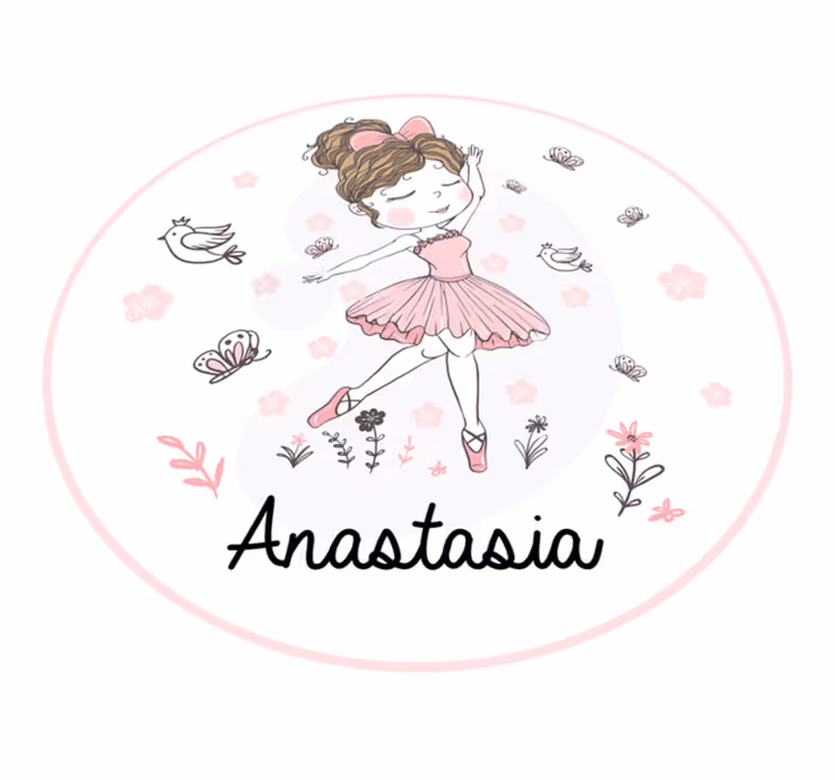 Tapis vinyle Prénom fille dansante avec étoiles - TenStickers