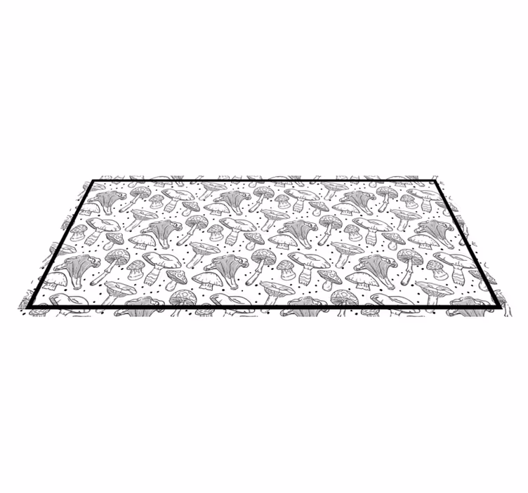 Tapis vinyle nature motifs champignons - TenStickers