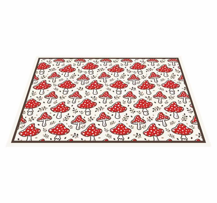 Tapis vinyle nature motif de champignon ludique - TenStickers