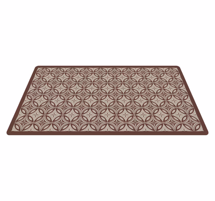 Tapis mosaique vinyle formes à motifs marron - TenStickers