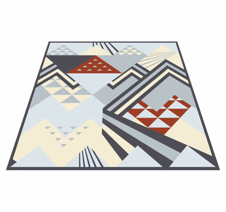 Tapis vinyle géométrique formes grises modernes - TenStickers