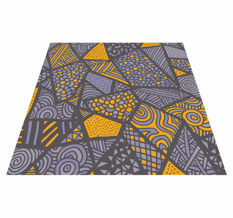 Tapis vinyle géométrique formes grises dynamiques - TenStickers