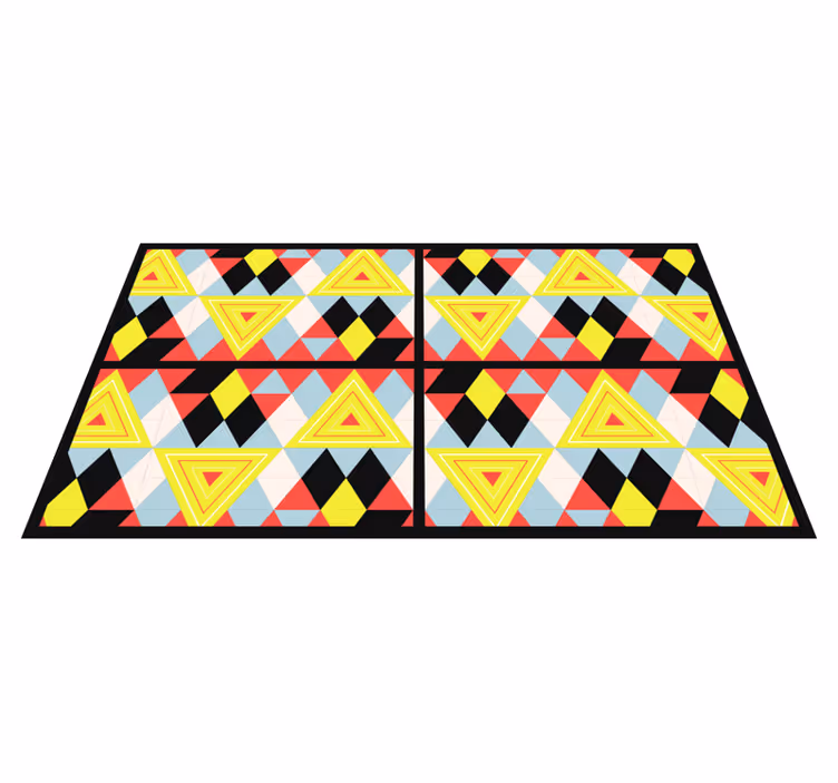 Tapis vinyle géométrique triangles vibrants - TenStickers
