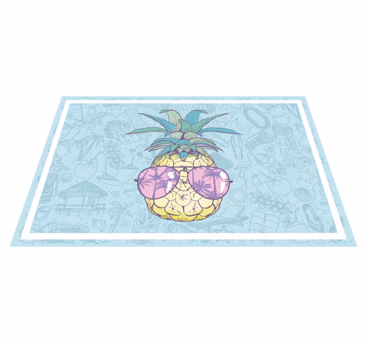Tapis vinyle cuisine nuances d'ananas cool - TenStickers