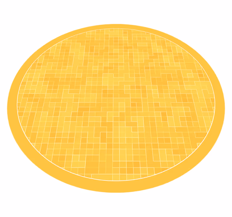 Tapis vinyle géométrique motif mosaïque jaune - TenStickers