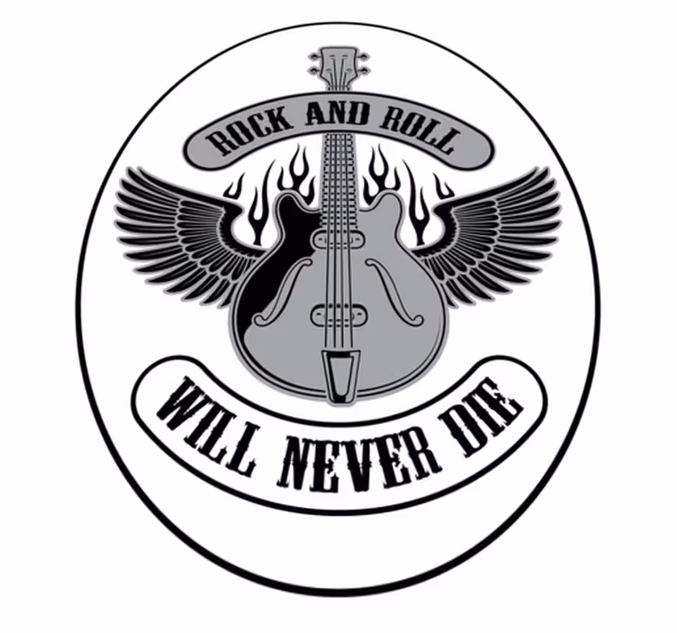Tapis vinyle personnalisé le rock and roll ne mourra jamais - TenStickers
