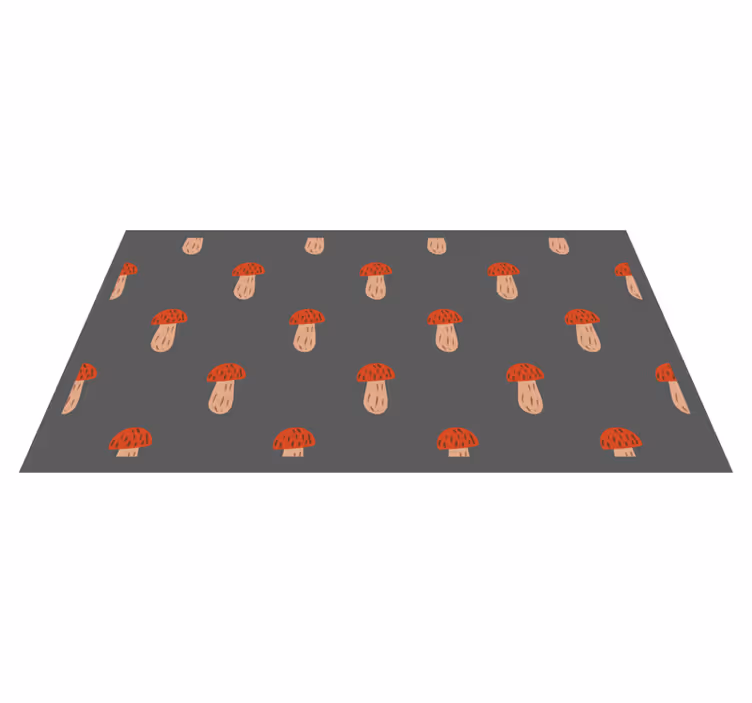 Tapis vinyle nature motif de champignons fantaisistes - TenStickers