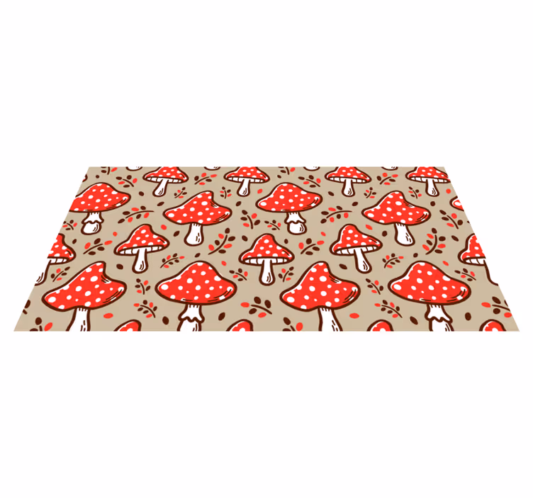 Tapis vinyle plantes motifs fongiques vibrants - TenStickers