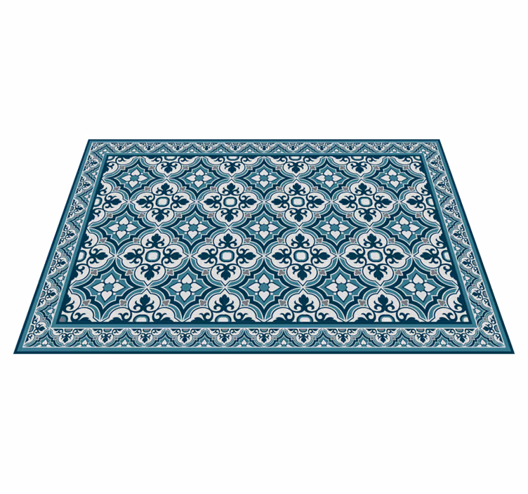 Tapis vinyle carreaux de ciment motif bleu élégant - TenStickers