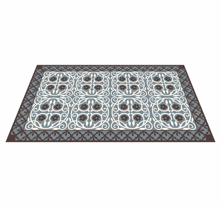 Tapis vinyle cuisine carreaux de ciment classique cercles - TenStickers