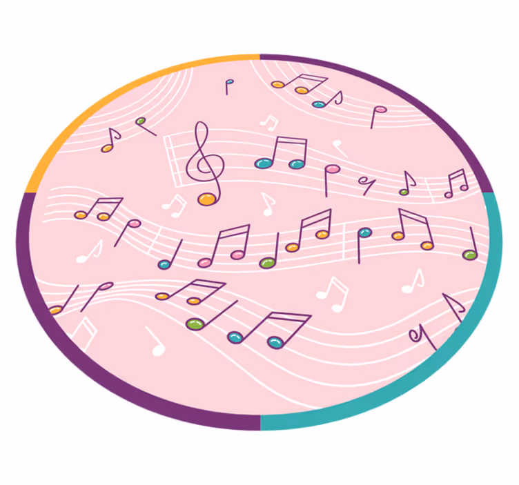 Tapis vinyle ado motif de notes de musique - TenStickers