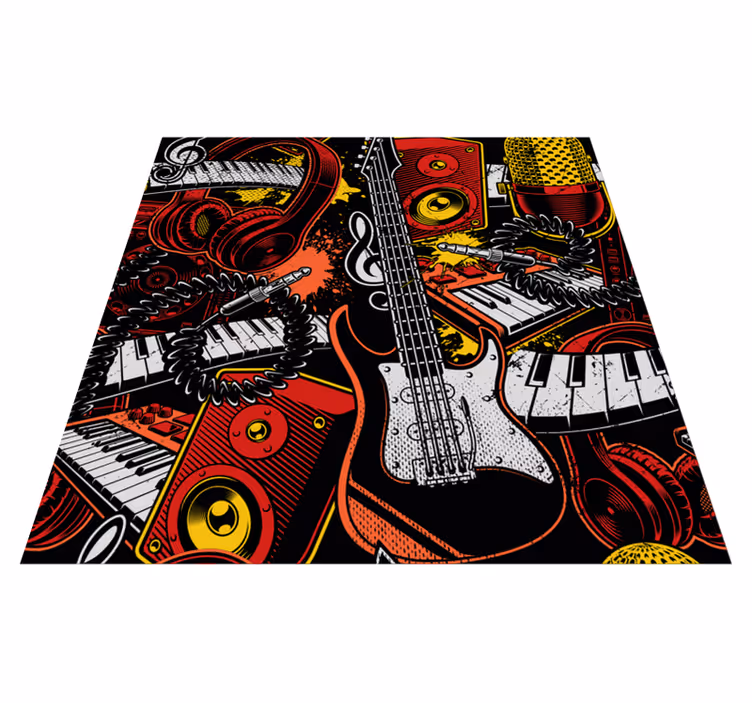 Tapis vinyle événements Éléments musicaux en vitrine - TenStickers