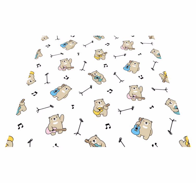 Tapis vinyle bébé modèle d'ours musicaux - TenStickers
