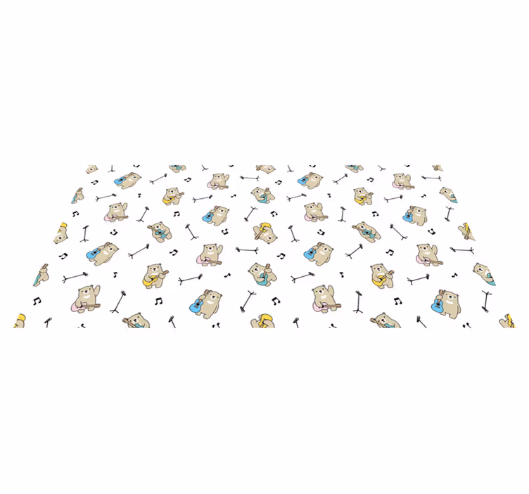 Tapis vinyle bébé thème des ours musicaux - TenStickers