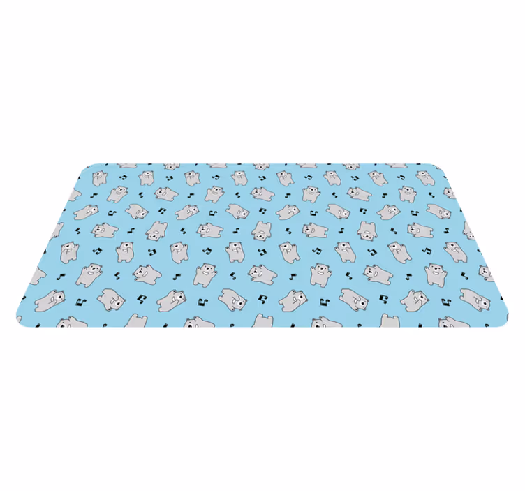 Tapis vinyle bébé personnages d'ours mignons - TenStickers