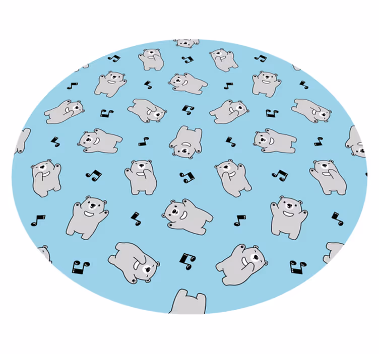 Tapis vinyle bébé personnages d'ours joyeux - TenStickers