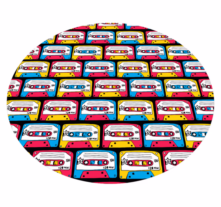 Tapis vinyle vintage cassettes animées - TenStickers
