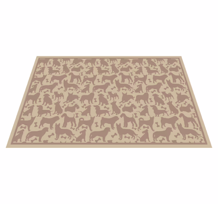 Tapis vinyle motif animal silhouettes de chiens - TenStickers