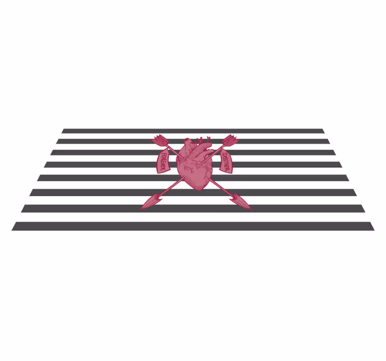 Tapis vinyle citation flèches du cœur ensemble - TenStickers