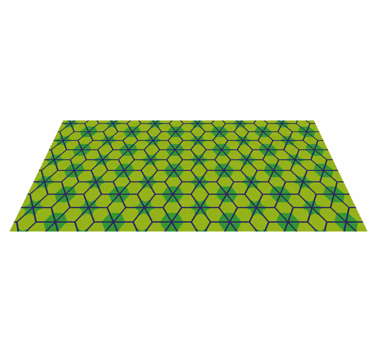 Tapis vinyle géométrique motif hexagonal vert - TenStickers