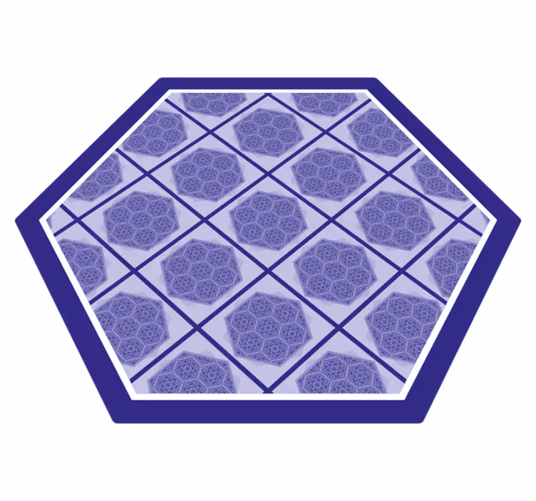 Tapis vinyle salle de bain motif hexagonal violet - TenStickers