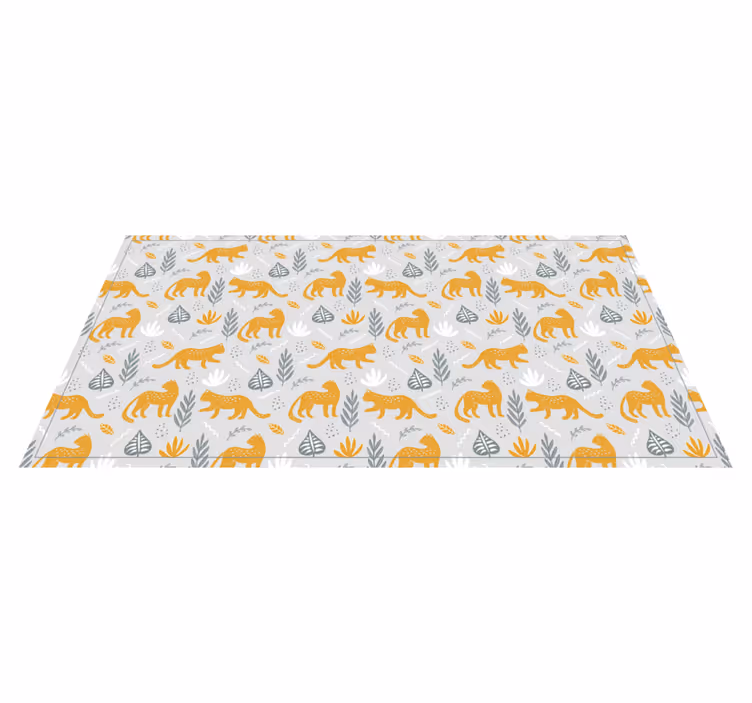 Tapis vinyle animal motif de chats sauvages - TenStickers