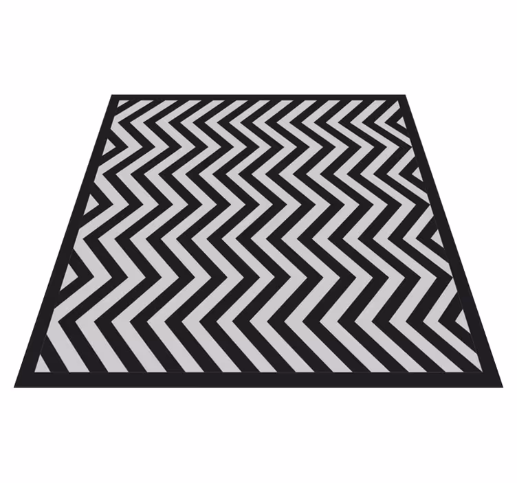 Tapis vinyle géométrique zigzag noir et gris - TenStickers