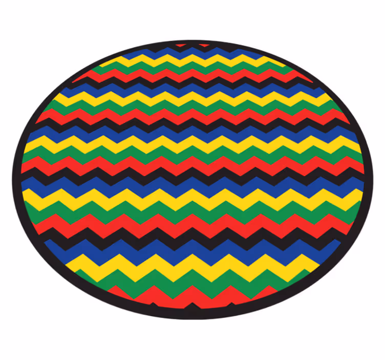 Tapis vinyle géométrique style zigzag coloré - TenStickers